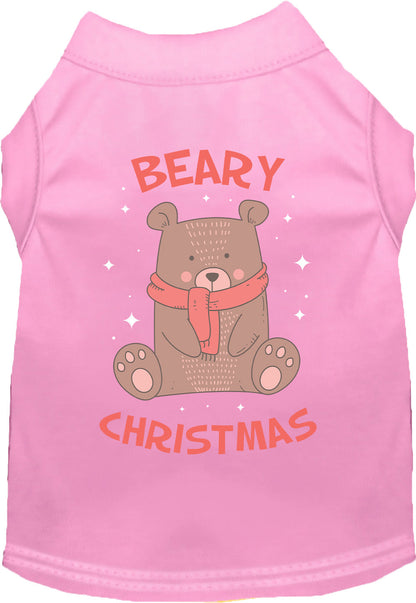 Pink Beary Christmas pet shirt with bear design