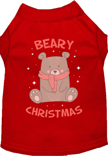 Red Beary Christmas pet shirt with bear design