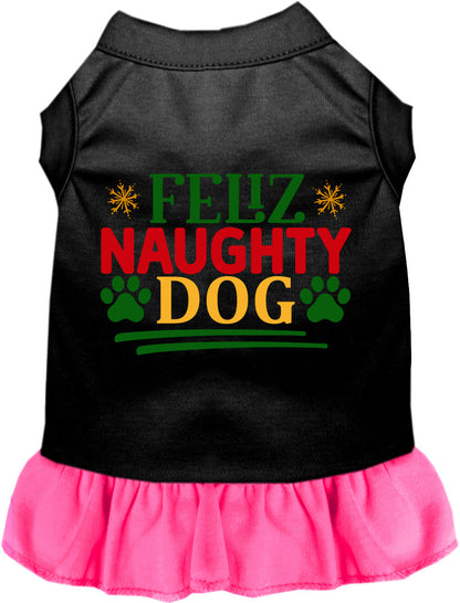 Black and pink Feliz Naughty Dog pet dress