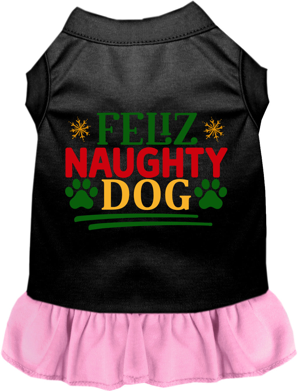 Black and light pink Feliz Naughty Dog pet dress