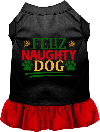 Black and red Feliz Naughty Dog pet dress