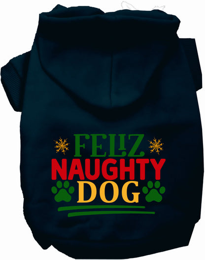 Navy Feliz Naughty Dog Pet Hoodie