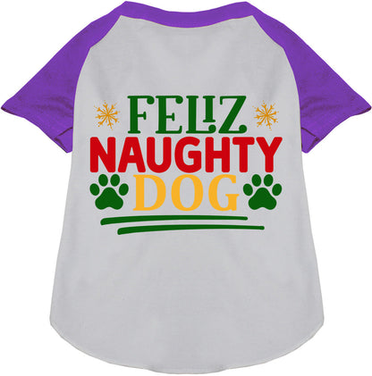 Feliz Naughty Dog purple raglan pet shirt