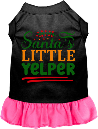 Black pet dress with pink skirt