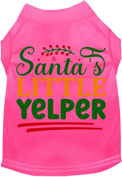 Pink Santa's Little Yelper pet shirt