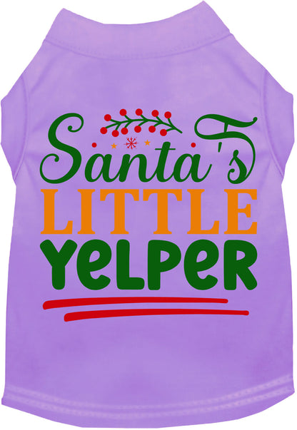 Purple Santa's Little Yelper pet shirt