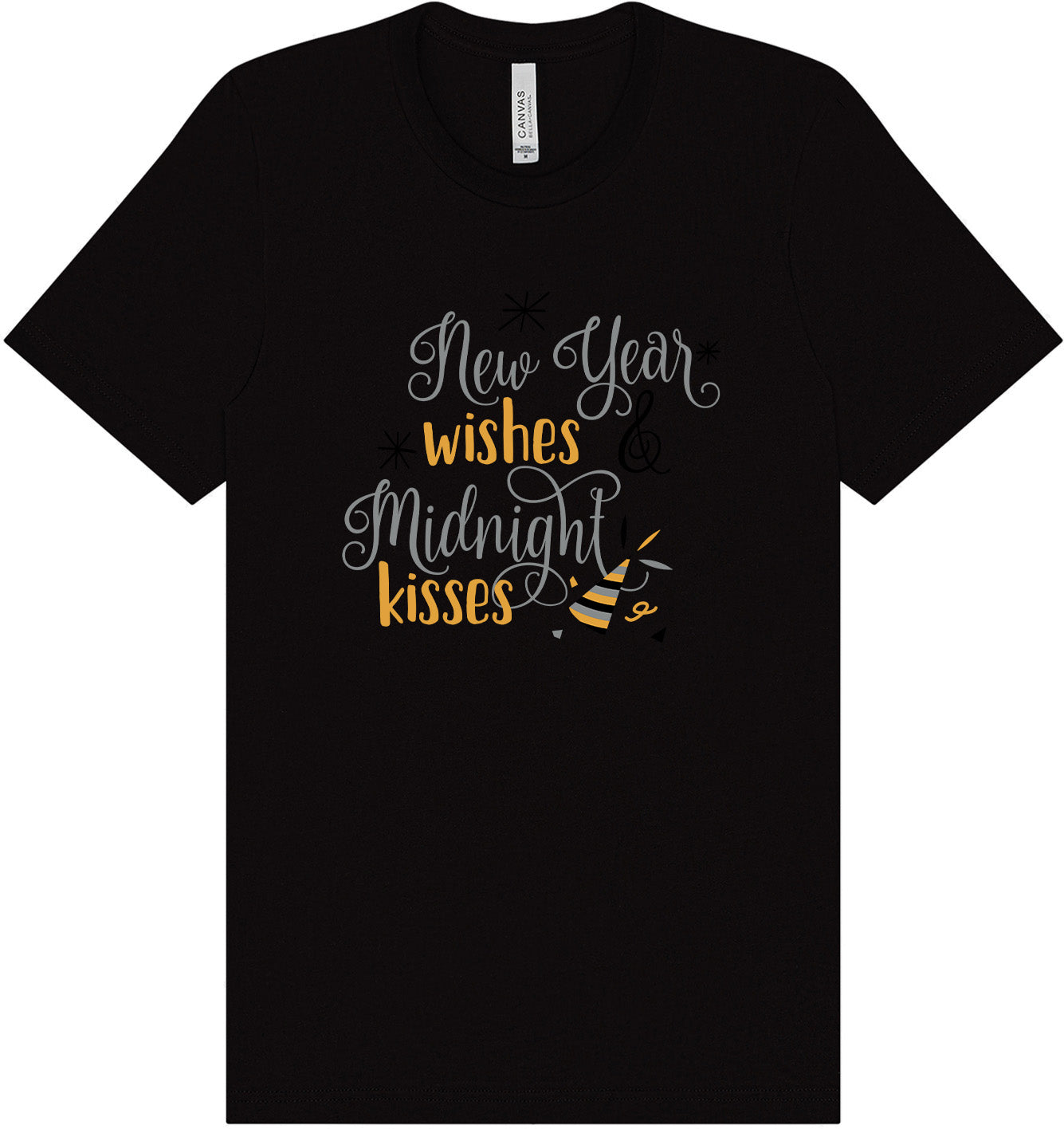 Midnight Kisses New Years Adult Bella Canvas Shirt