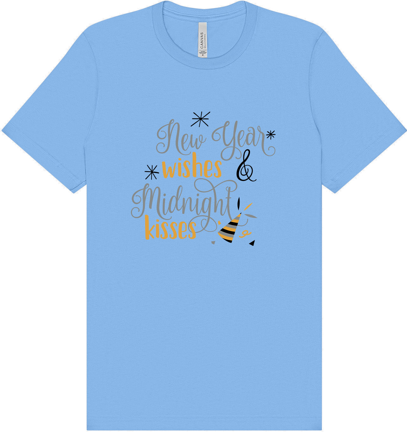 Midnight Kisses New Years Adult Bella Canvas Shirt