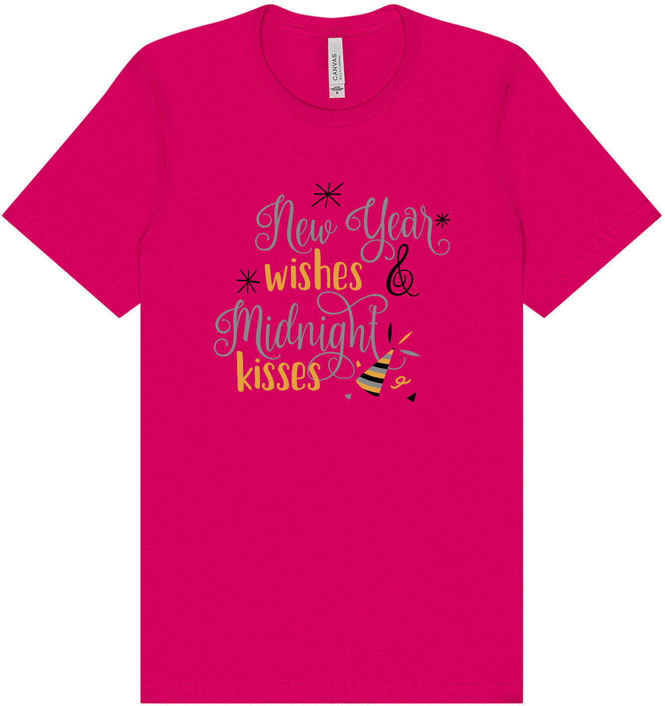 Midnight Kisses New Years Adult Bella Canvas Shirt