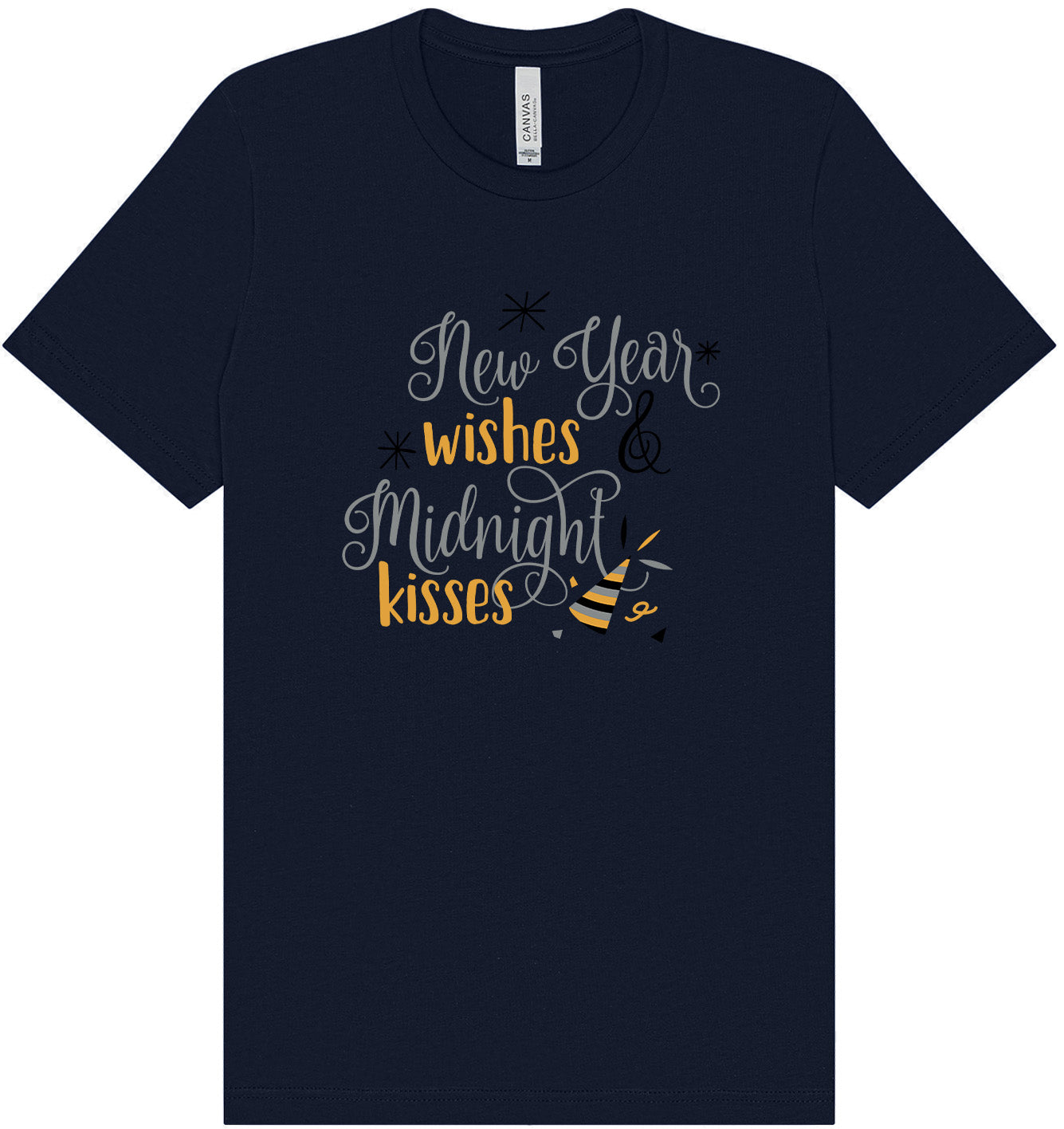 Midnight Kisses New Years Adult Bella Canvas Shirt