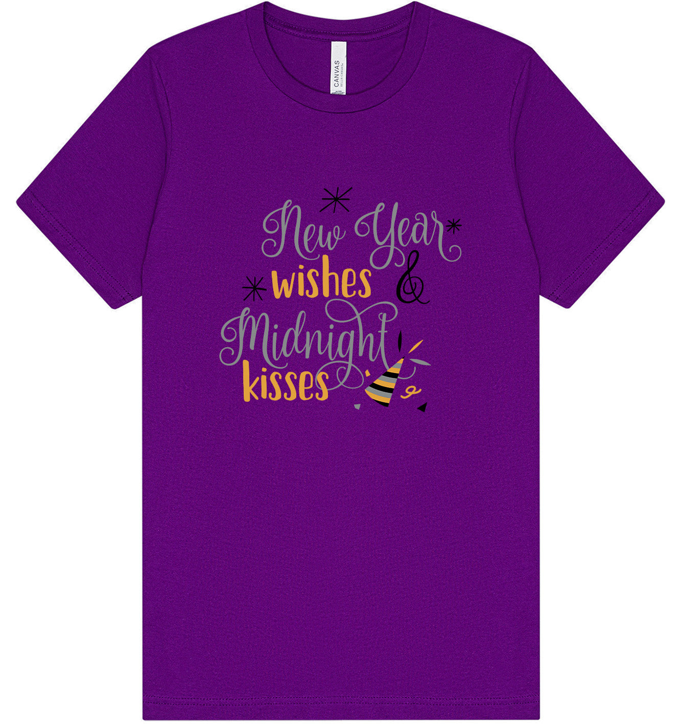 Midnight Kisses New Years Adult Bella Canvas Shirt