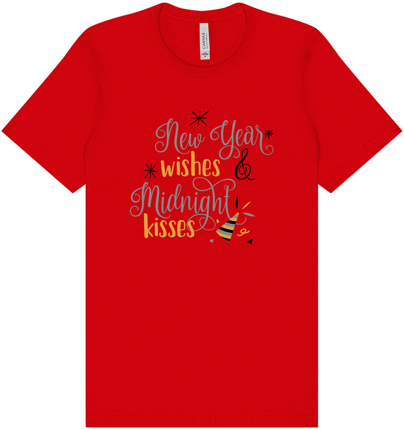 Midnight Kisses New Years Adult Bella Canvas Shirt