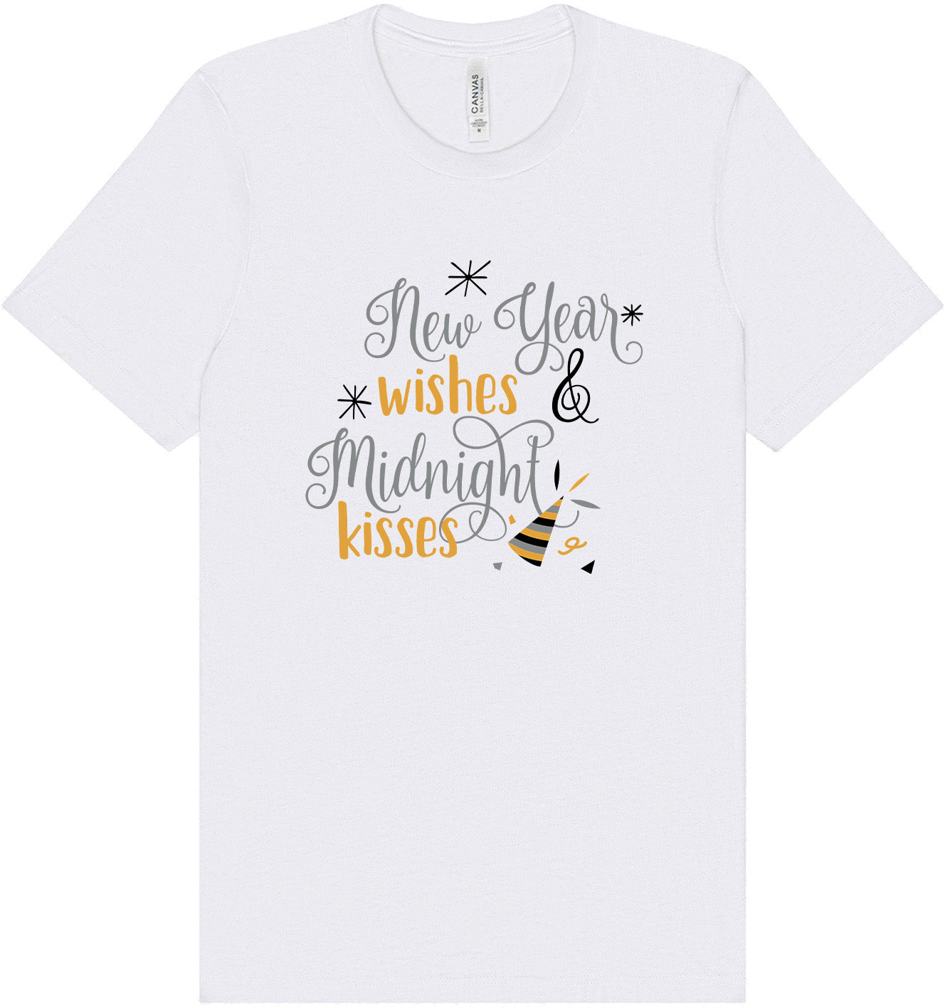 Midnight Kisses New Years Adult Bella Canvas Shirt