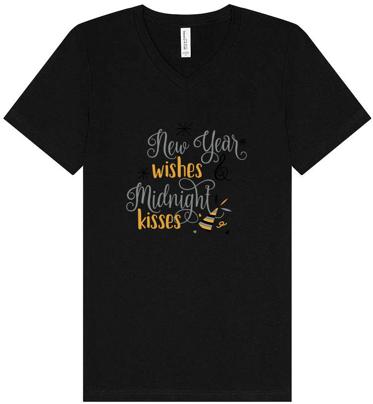 Midnight Kisses New Years Unisex V-Neck Shirt
