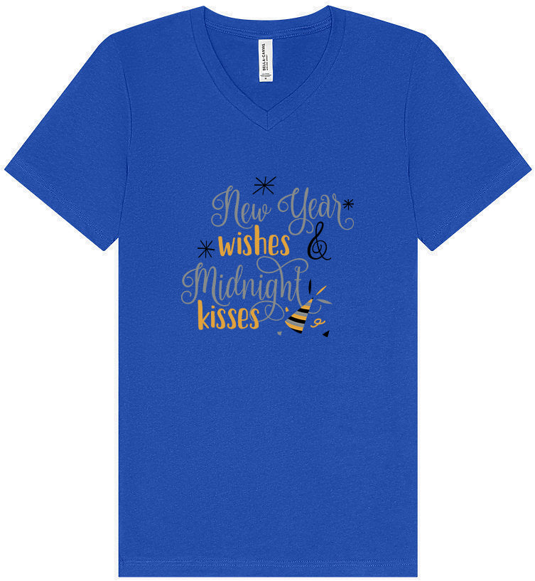 Midnight Kisses New Years Unisex V-Neck Shirt