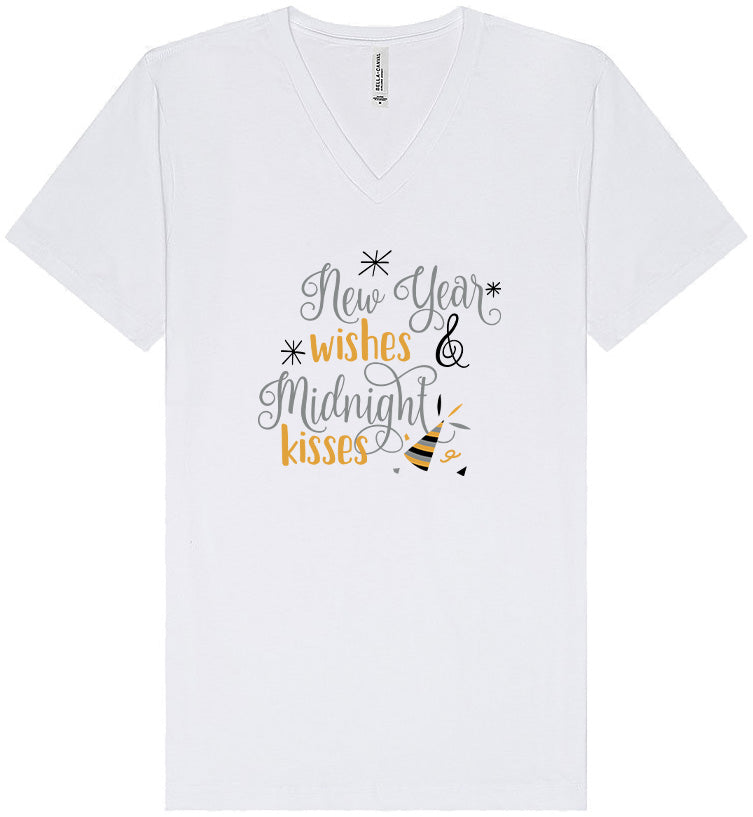 Midnight Kisses New Years Unisex V-Neck Shirt