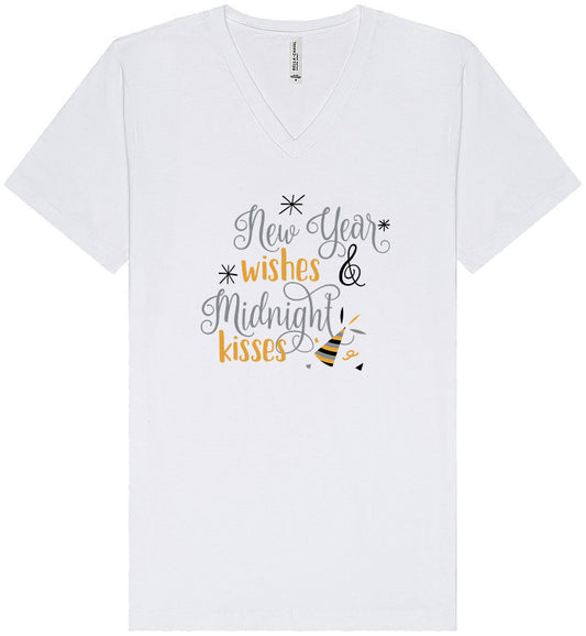 Midnight Kisses New Years Unisex V-Neck Shirt