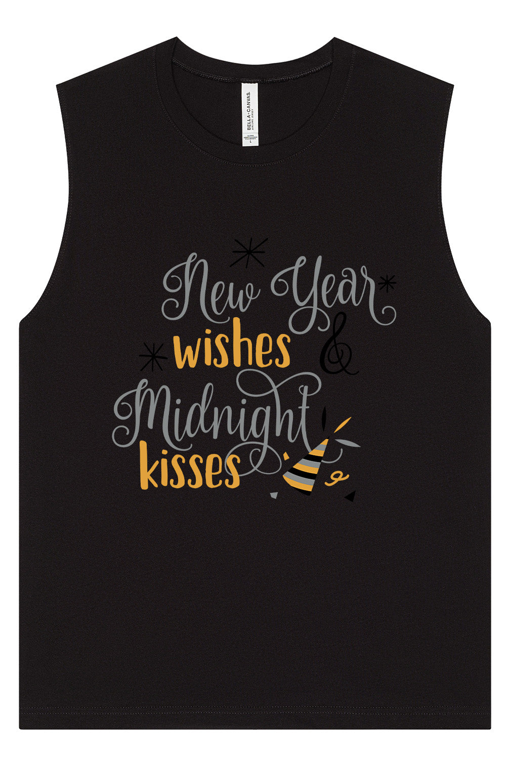Midnight Kisses New Years Muscle Tank