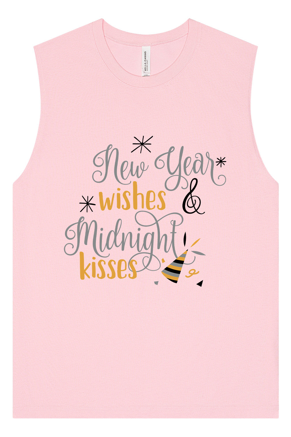 Midnight Kisses New Years Muscle Tank