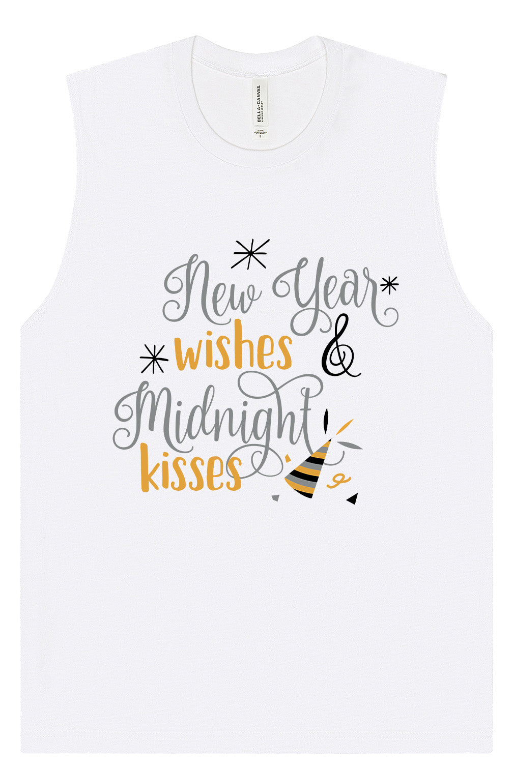 Midnight Kisses New Years Muscle Tank