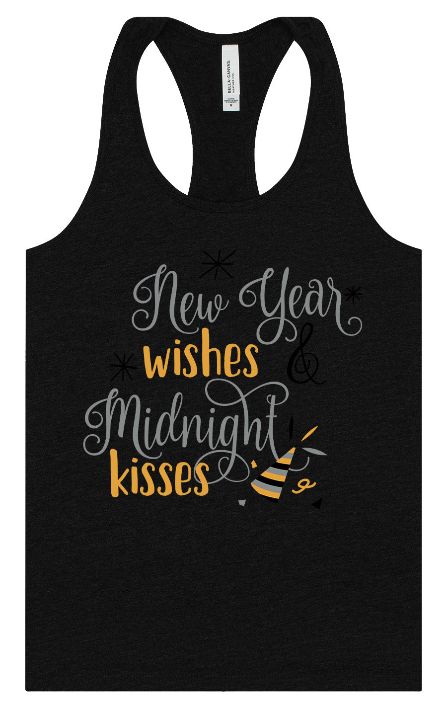 Midnight Kisses New Years Women's Racerback Tank