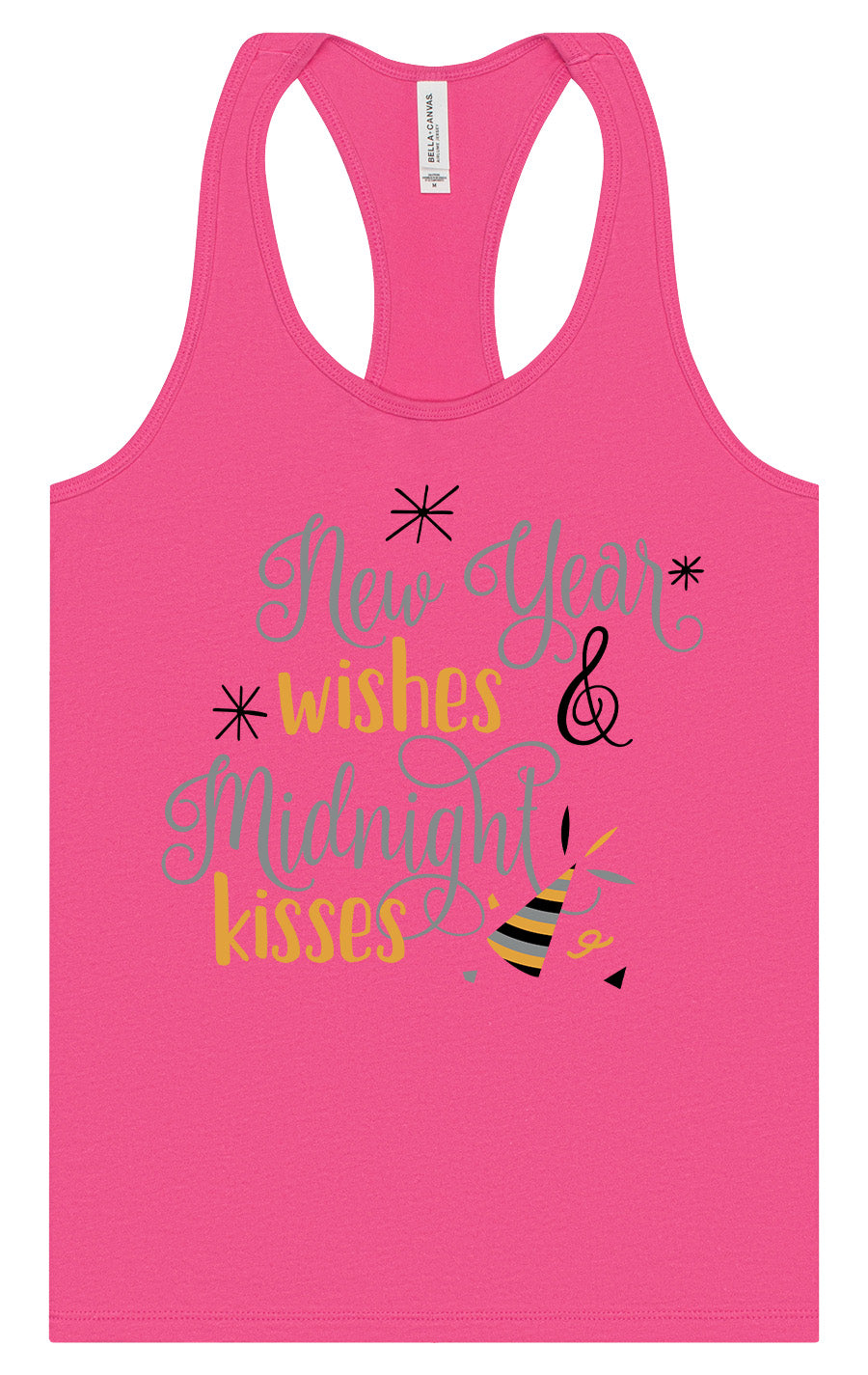 Midnight Kisses New Years Women's Racerback Tank