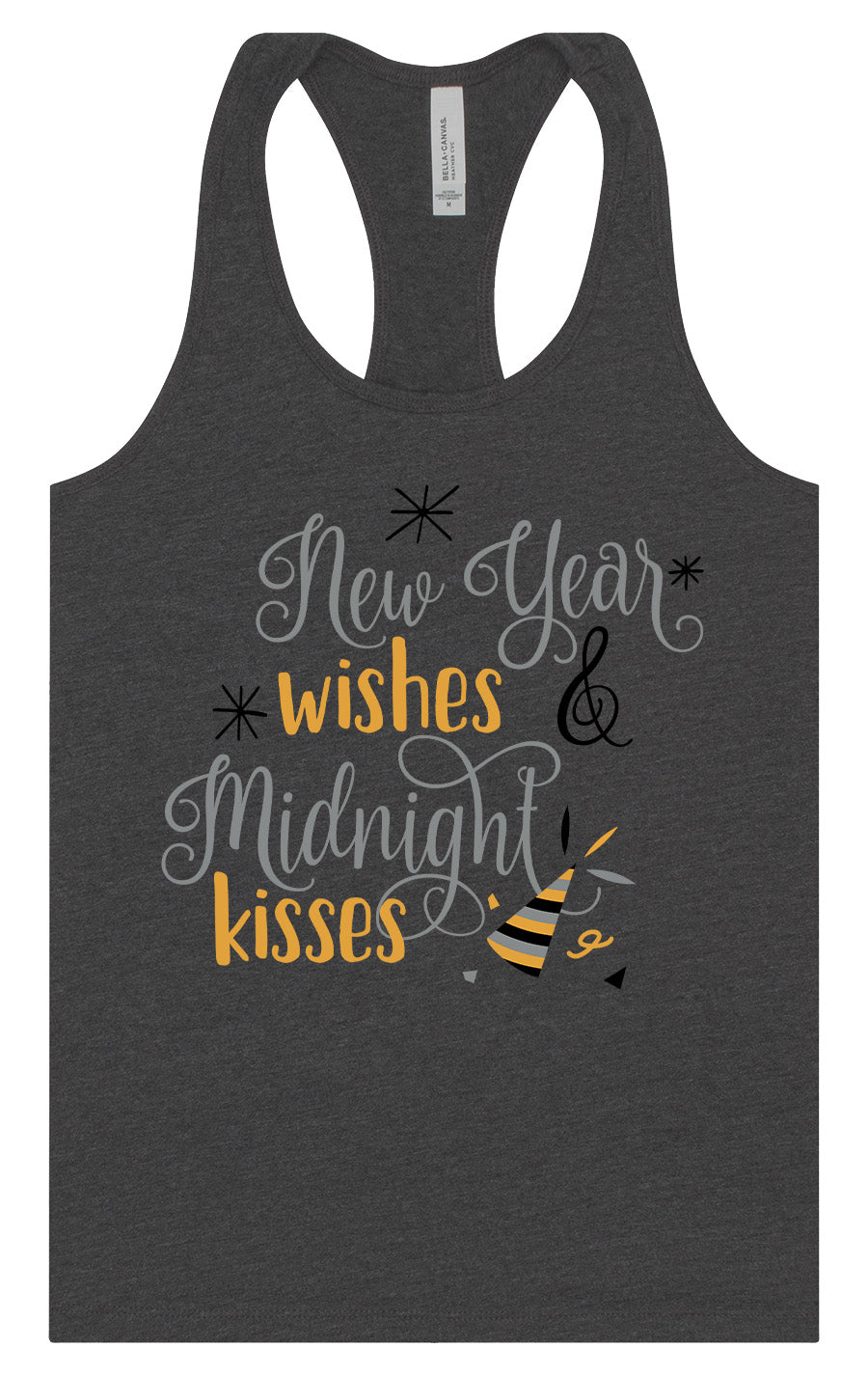 Midnight Kisses New Years Women's Racerback Tank