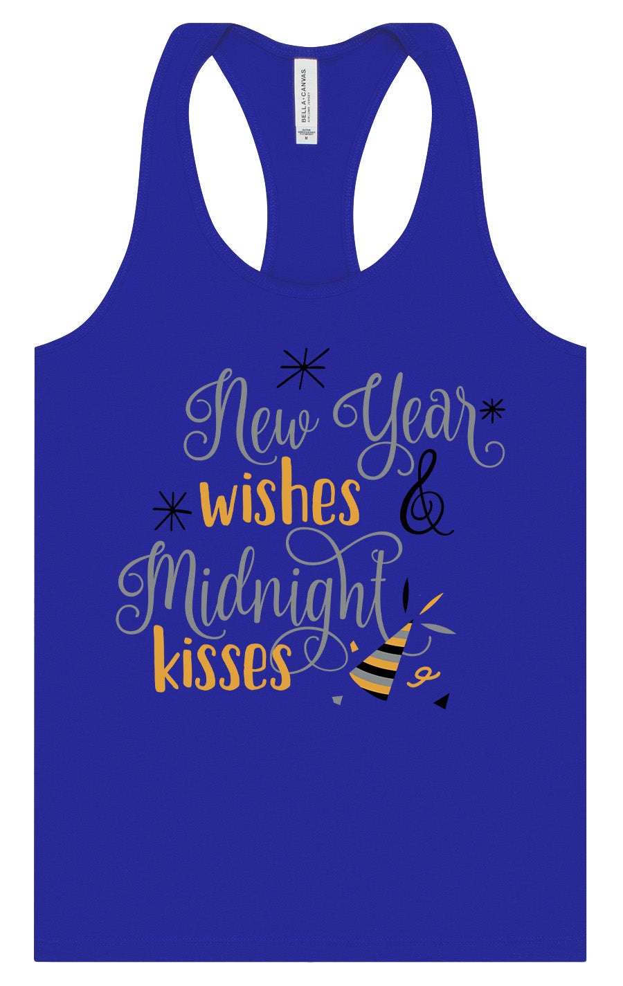 Midnight Kisses New Years Women's Racerback Tank