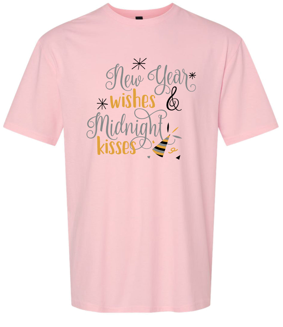 Midnight Kisses New Years Adult Gildan Soft Shirt