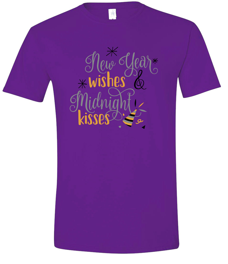 Midnight Kisses New Years Adult Gildan Soft Shirt