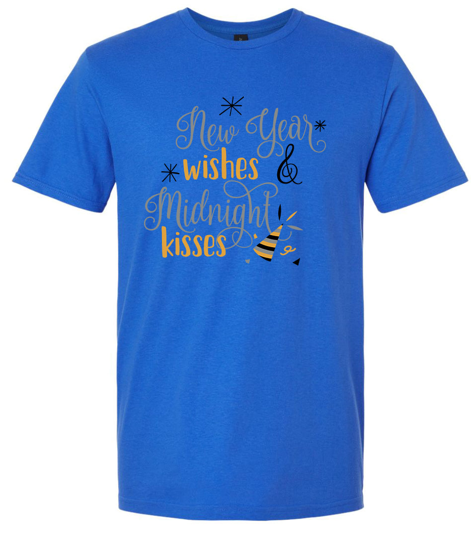 Midnight Kisses New Years Adult Gildan Soft Shirt