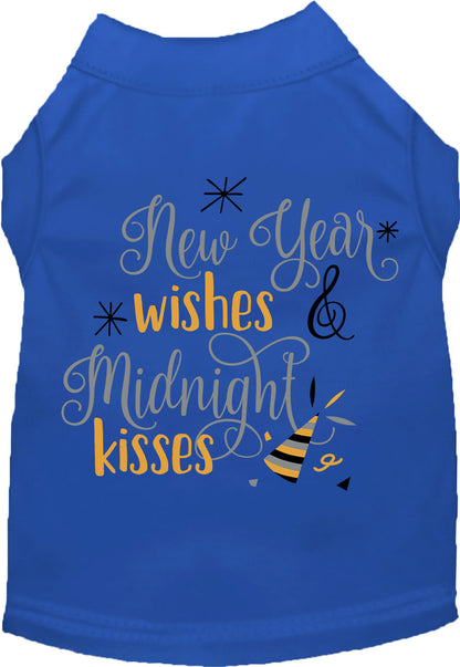 Blue Midnight Kisses pet shirt with festive design