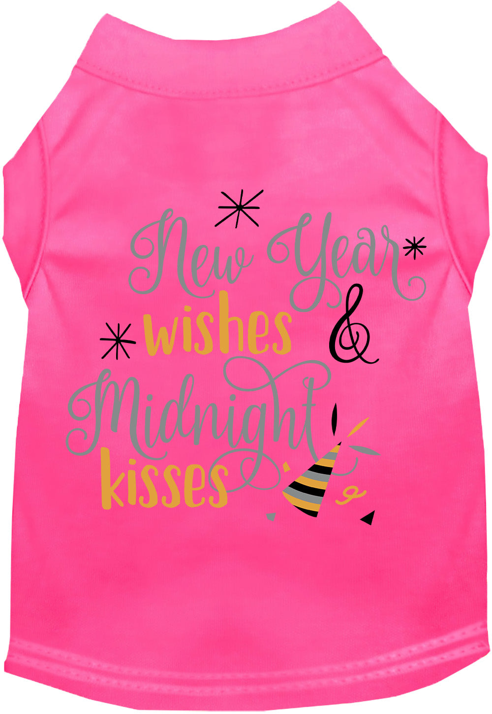 Pink Midnight Kisses pet shirt with festive design
