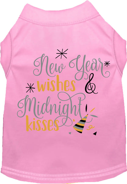 Light pink Midnight Kisses pet shirt with festive design