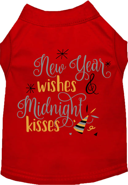 Red Midnight Kisses pet shirt with festive design