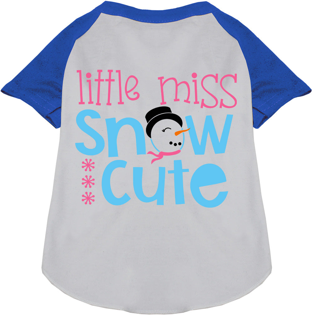 Blue Little Miss Snow Cute Pet Raglan Shirt