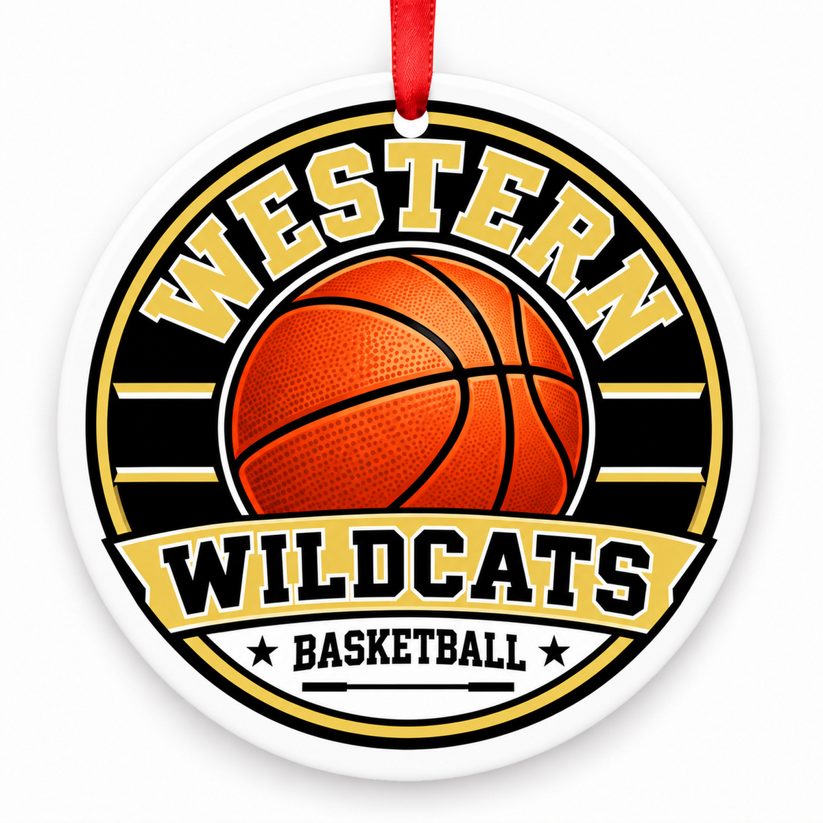 Western High School Wildcats basketball Christmas ornament
