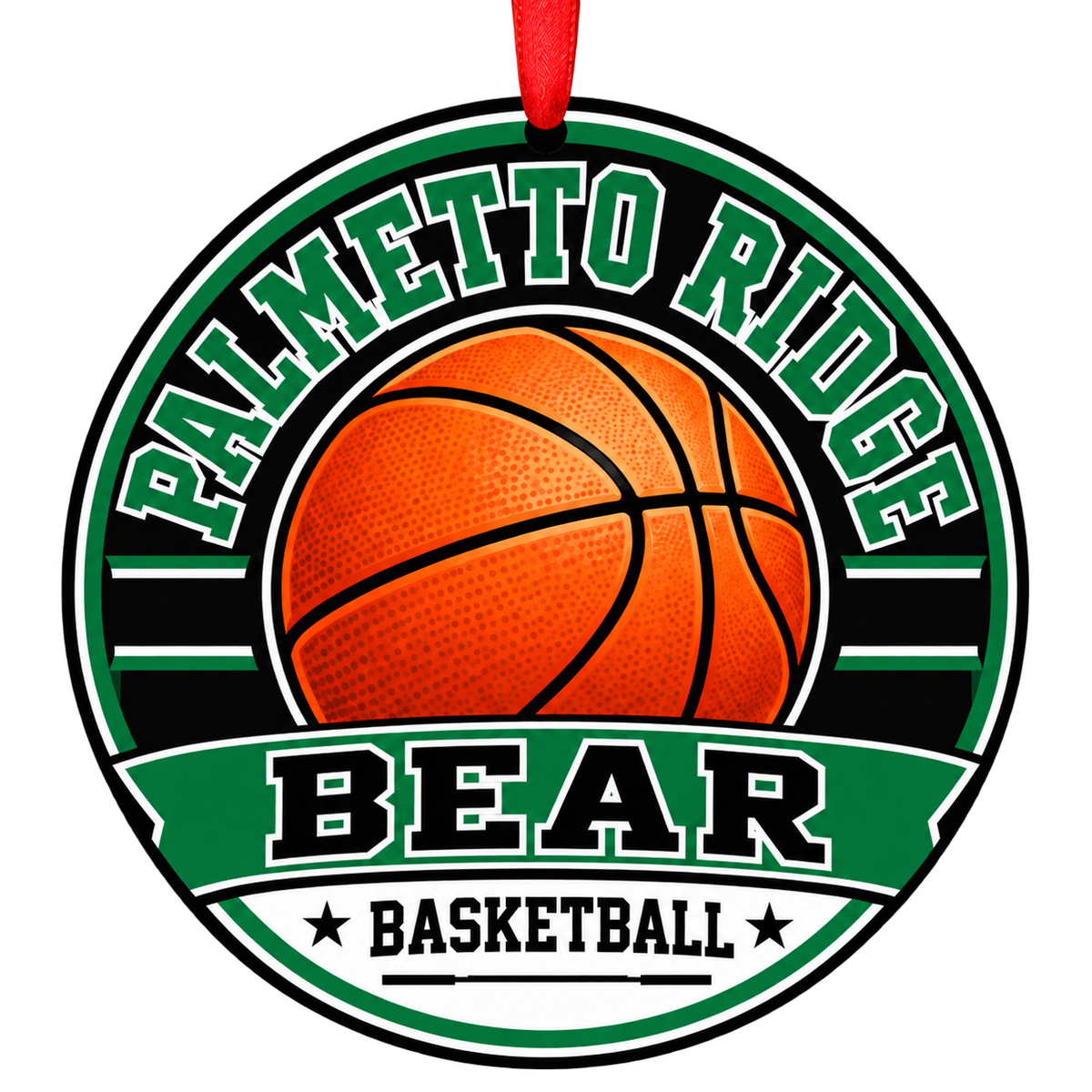 Palmetto Ridge High School Bear basketball Christmas ornament