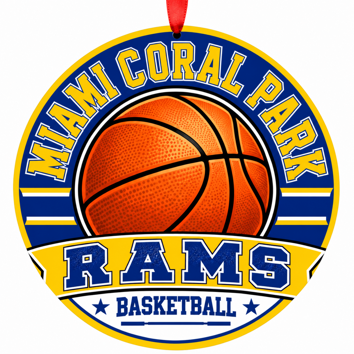 Miami Coral Park Senior High Rams basketball Christmas ornament