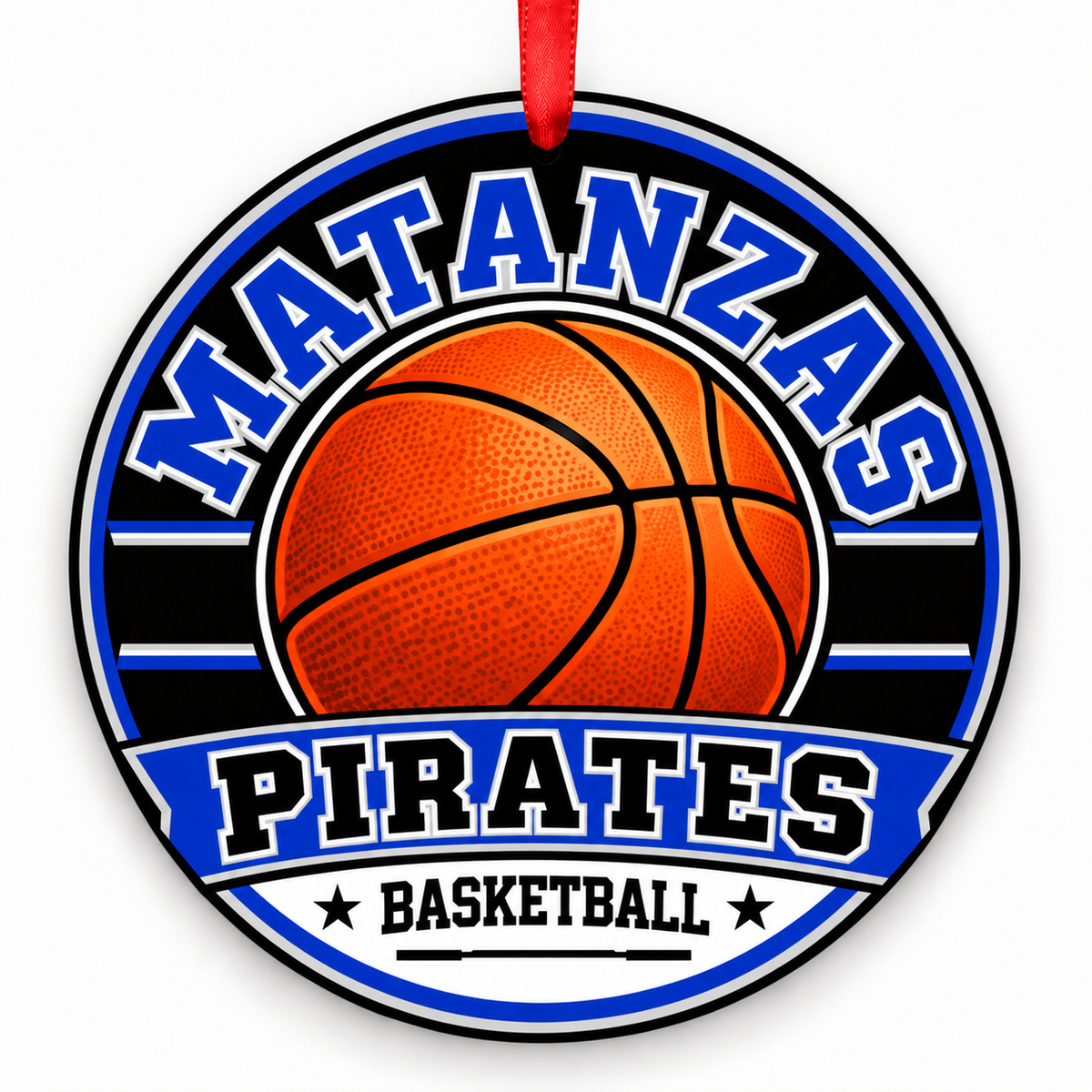 Matanzas High School Pirates basketball Christmas ornament