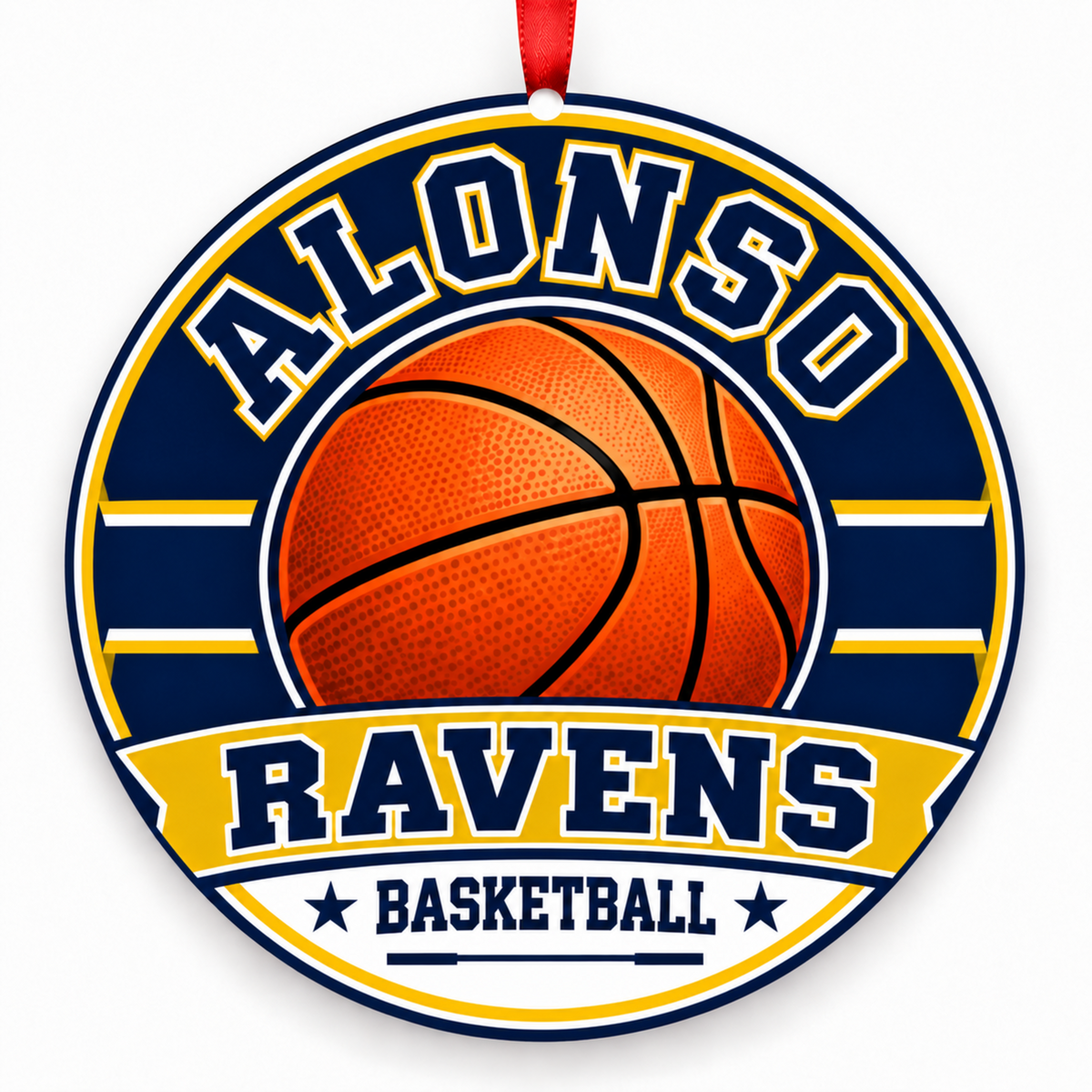 Alonso High School Ravens Basketball Christmas Ornament