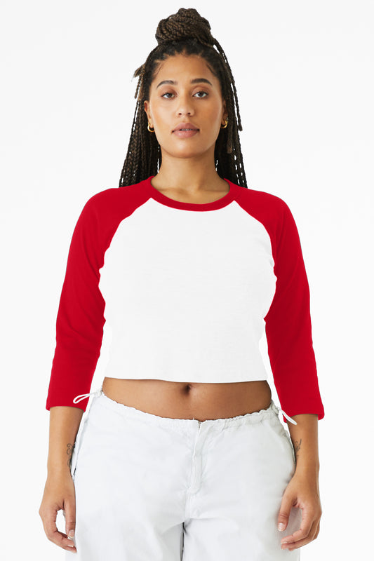 Women's Raglan Baseball Crop Tee