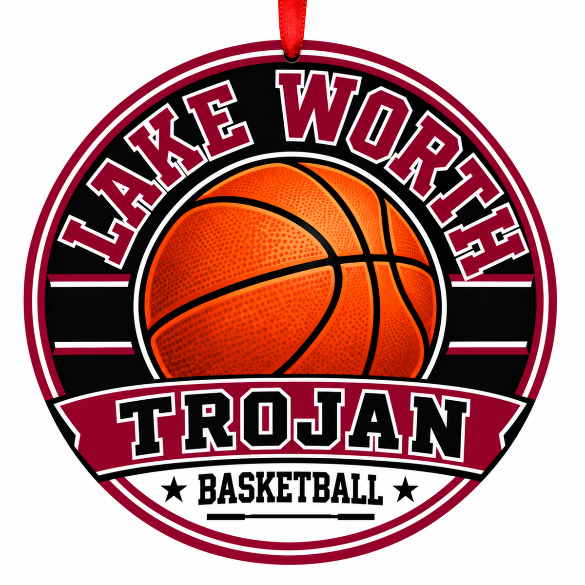 Lake Worth High School Trojan basketball Christmas ornament