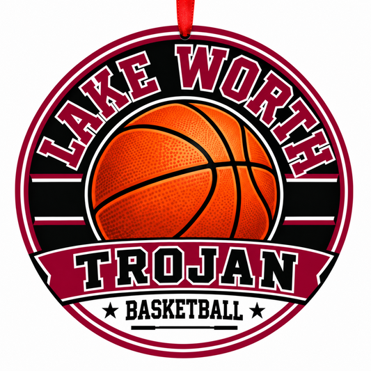 Lake Worth High School Trojan basketball Christmas ornament