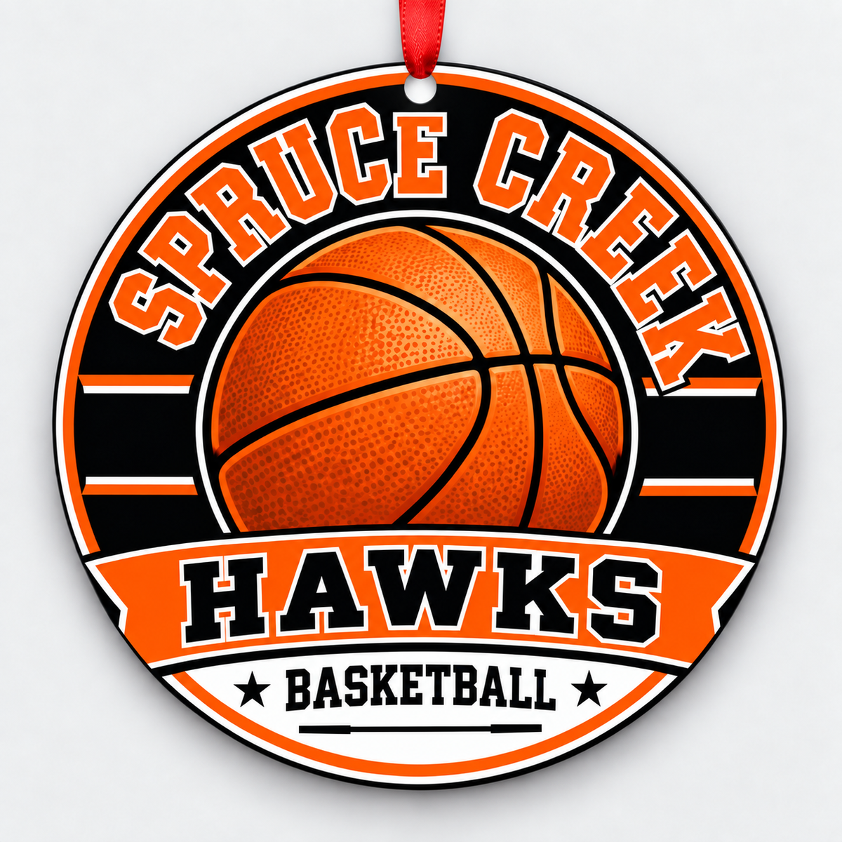 Spruce Creek High School Hawks basketball Christmas ornament