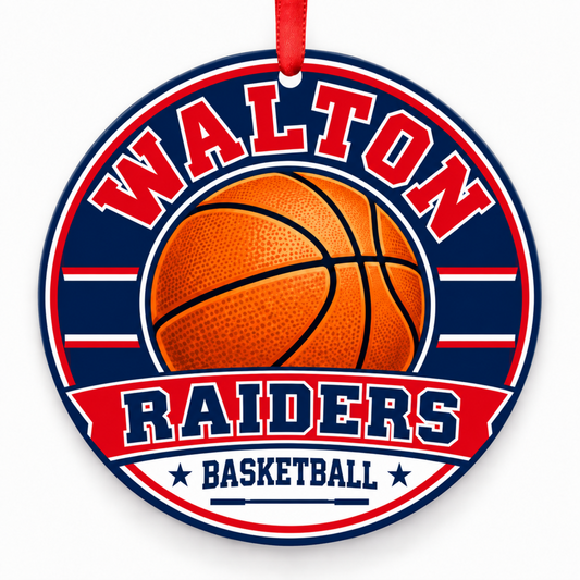 Walton High School Raiders basketball Christmas ornament