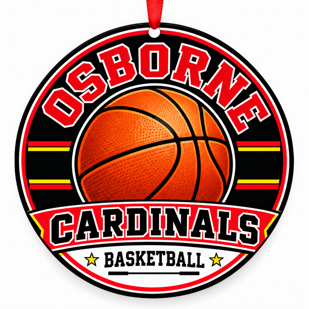 Osborne High School Cardinals basketball Christmas ornament