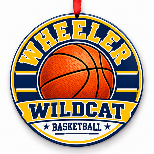 Wheeler High School Wildcat basketball Christmas ornament