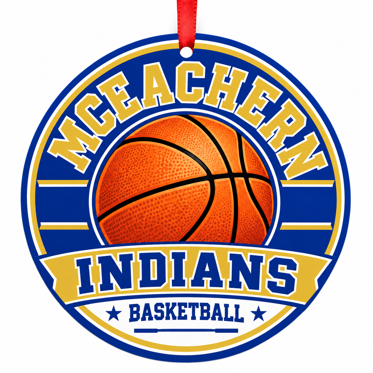 McEachern High School Indians basketball Christmas ornament