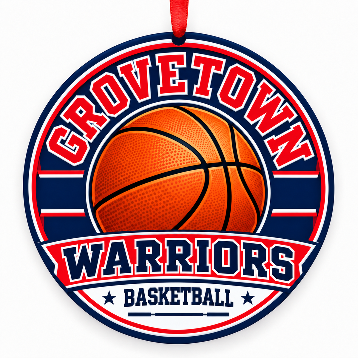 Grovetown High School Warriors basketball Christmas ornament